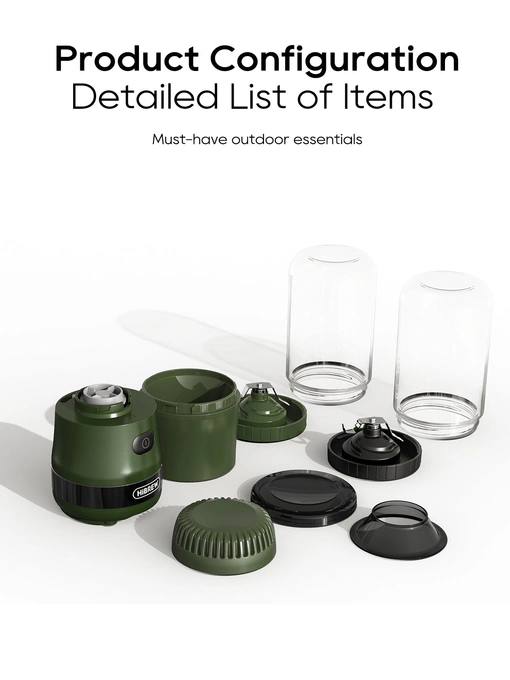 Râșniță si blender portabil 3‑în‑1 HIBREW G2 Green 70W, 2000mAh, USB-C, capacitate 200g, setare grad de macinare, verde - Imagine 5