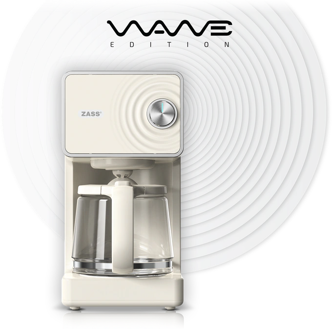 Cafetiera cu filtru ZASS ZCM 12, Wave Edition Crem - Imagine 3
