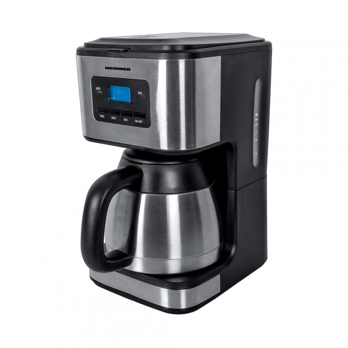 Cafetieră digitală HEINNER HCM-900XMC, 900W, 1L, Cana termos, Inox/Negru - Imagine 1