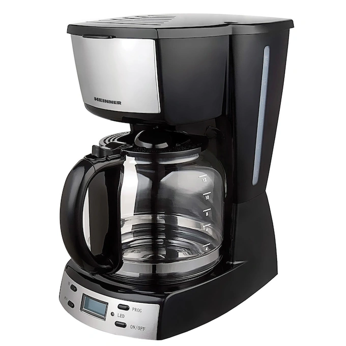 Cafetiera digitala Heinner HCM-D918X, 950W, 1.8L, Display LCD, Control electronic, Functie mentinere la cald, Negru/Inox - Imagine 1