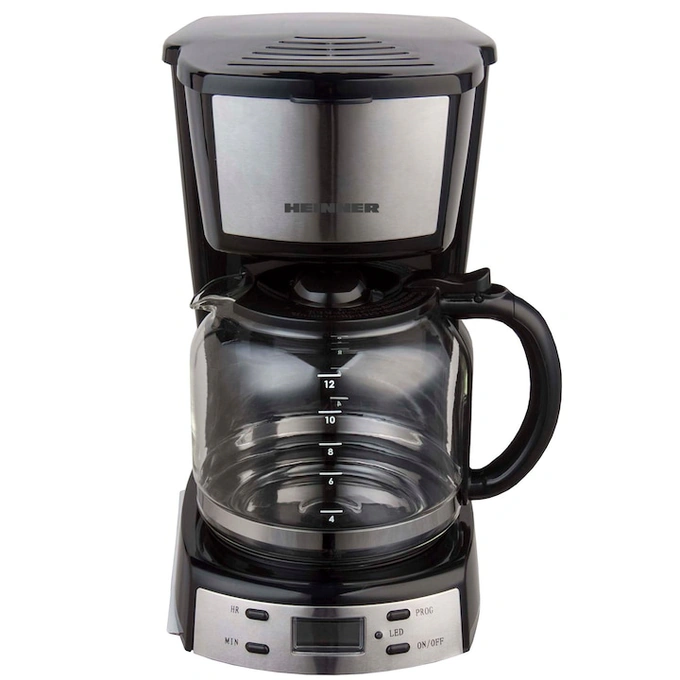 HEINNER Cafetiera digitala Heinner HCM-D918X, 950W, 1.8L, Display LCD, Control electronic, Functie mentinere la cald, Negru/Inox - IT-Fashion.ro