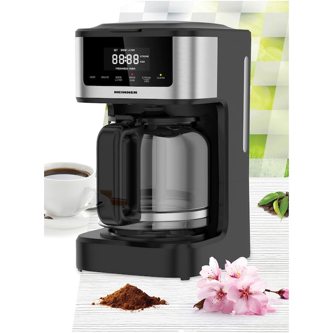 Cafetiera digitala Heinner HCM-DD900BKSS , 900W, 1.8L, Display digital cu control touch, Tarie cafea ajustabila, Negru - Imagine 3