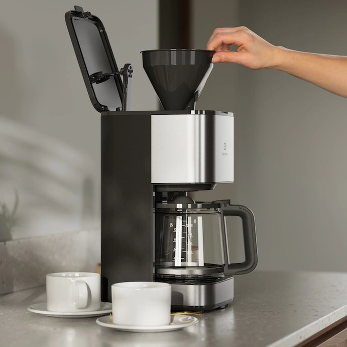 Cafetiera Electrolux Create 3 E3CM1-3ST, 1000 W, 1375 ml, capacitate 10 cesti, functie antipicurare, oprire automata, argintiu + negru - Imagine 5