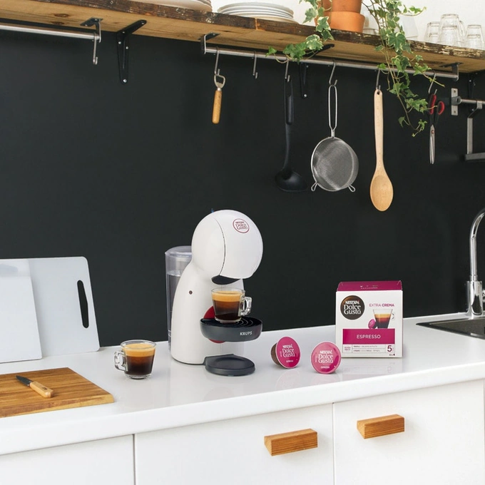 Espressor cafea Krups Piccolo XS KP1A3110, cu capsule, 15 bar, 1600 W, capacitate 0.8 litri, functie pentru bauturi calde si reci, alb + rosu - Imagine 7