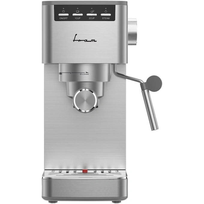 FRAM Espressor manual FRAM FEM-D15SS, 1350 W, 15 Bar, rezervor de apa detasabil 1.2 L,Carcasa Inox - IT-Fashion.ro