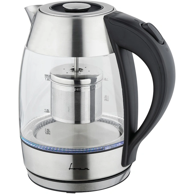 Fierbator electric cu filtru ceai FRAM FEK-MTF2200G, 1850-2200w, 1.8l, Gri - Imagine 1