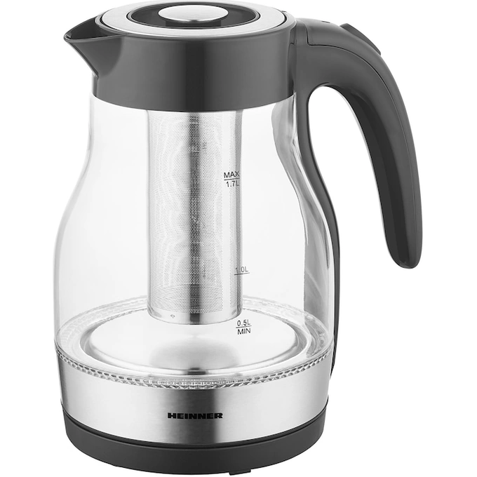 Fierbator electric cu filtru ceai HEINNER HEK-TF2200GBK, 1850-22000W, 1.7l, Negru - Imagine 1
