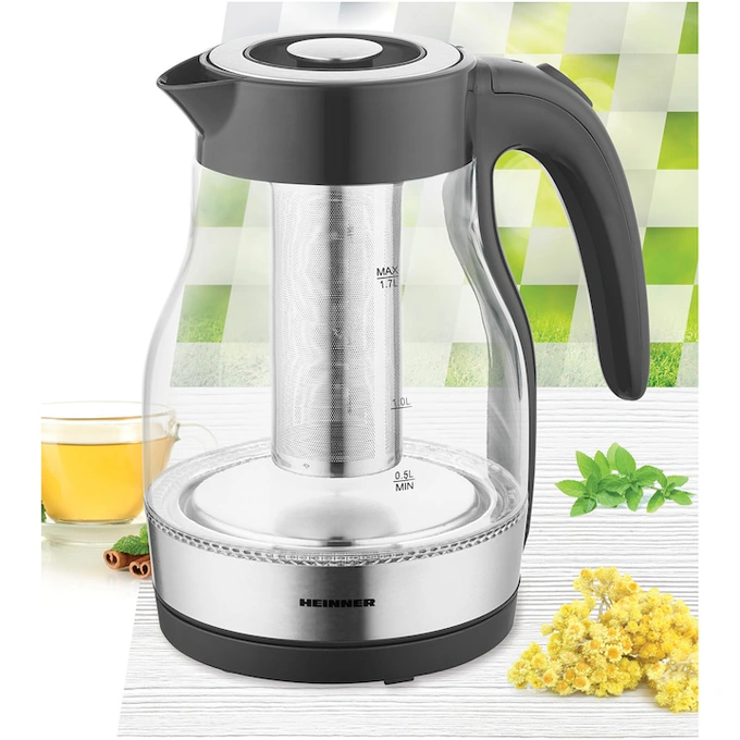 HEINNER Fierbator electric cu filtru ceai HEINNER HEK-TF2200GBK, 1850-22000W, 1.7l, Negru - IT-Fashion.ro