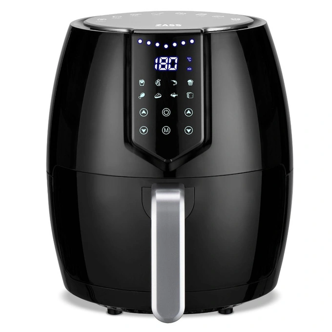 Friteuza cu aer cald / airfryer, Zass ZAF 01, 1500 W, 4 litri, 8 programe, temporizator 60 minute, protectie supraincalzire, negru - Imagine 1