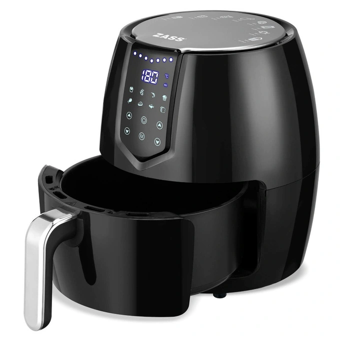 Friteuza cu aer cald / airfryer, Zass ZAF 01, 1500 W, 4 litri, 8 programe, temporizator 60 minute, protectie supraincalzire, negru - Imagine 2