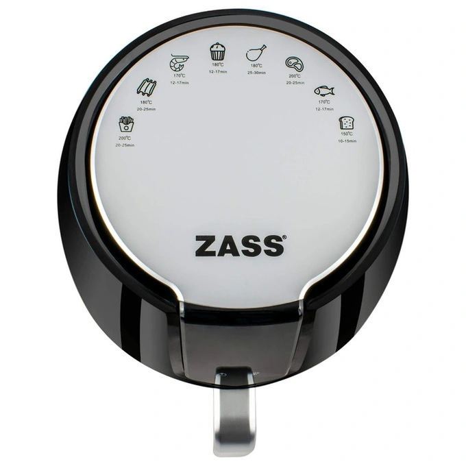 Friteuza cu aer cald / airfryer, Zass ZAF 01, 1500 W, 4 litri, 8 programe, temporizator 60 minute, protectie supraincalzire, negru - Imagine 4