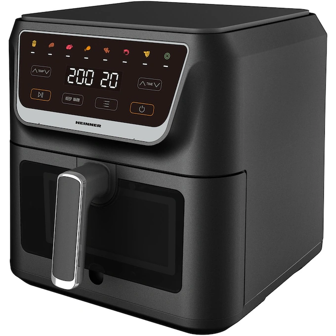 Friteuza cu aer cald Heinner CrispPro Chef HAF-H8BK1700, 1700W, capacitate: 8L, display digital, control touch, 8 programe, fereastra supraveghere, negru - Imagine 1