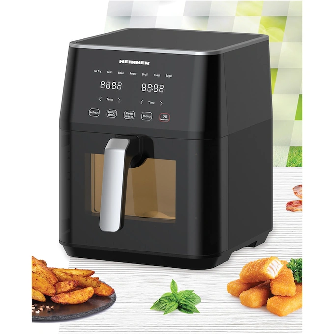 Friteuza cu aer cald Heinner cyclonefry cook HAF-M7BK1800 , 1500-1800w, capacitate 7l, display digital cu control touch, termostat reglabil 40-200 grade, Negru - Imagine 3