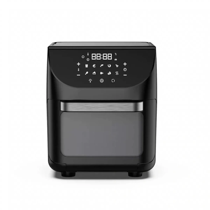 Friteuza cu aer cald LEACCO AF103, 12L, 1800W, 10 funcții, Negru - Imagine 1