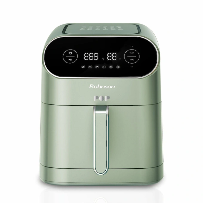 Friteuza cu aer cald Rohnson R2859G Green, 1800W, volum recipient 7L, 6 programe automate de gatit, temporizator, protectie supraincalzire - Imagine 1