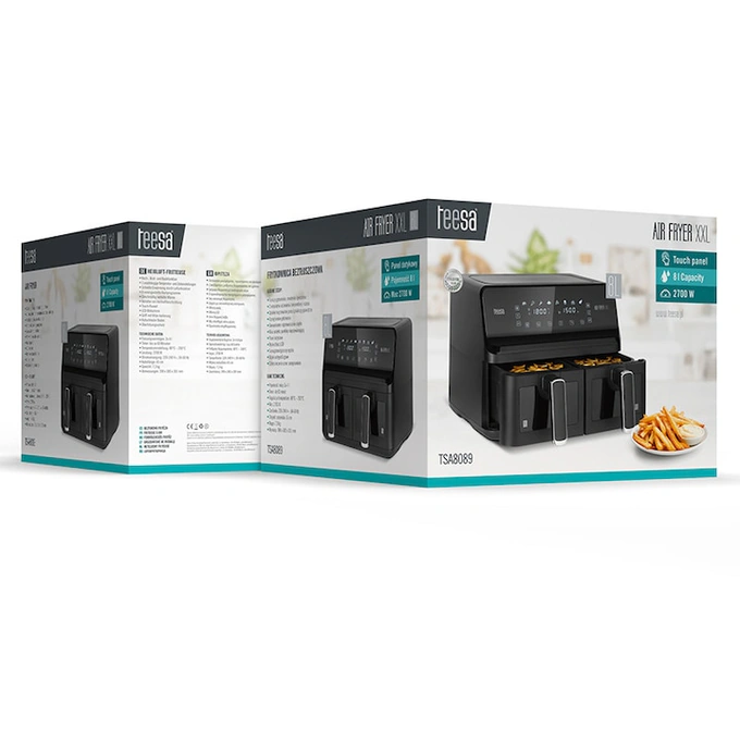 Friteuza Dubla Airfryer 8l 2700w Teesa Air Fryer Dual - Imagine 7