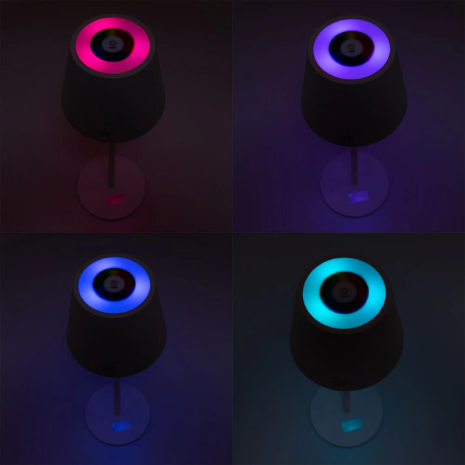 Lampă de masă PNI LT05W cu LED 3W, 200 lumeni, 1800 mAh, USB-C, RGB, buton tactil, dimabil, alb - Imagine 9