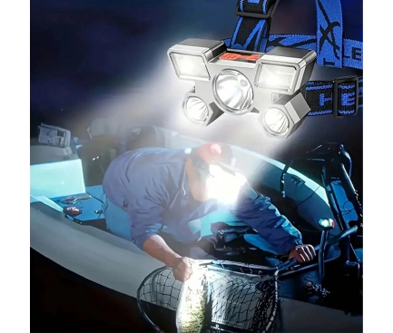 Lanterna de cap OEM RC-K-1227, 9 LED-uri, 600mAh, IPX4, micro-USB - Imagine 4