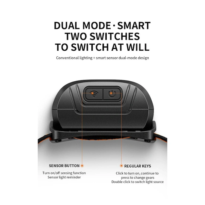 Lanterna de cap SUPERFIRE HL05-K, 120 lm, 100 m, Autonomie ~4h, 500 mAh, IP44, USB-C, negru - Imagine 3