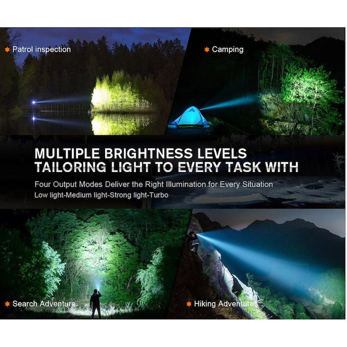 Lanterna SUPERFIRE Godfire TF01, 1371 lm, 20W, 4800 mAh,  IP55, USB-C, negru - Imagine 7