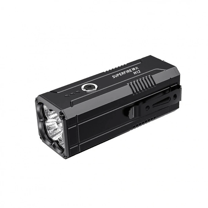 Lanternă tactică profesională SUPERFIRE M12, 8000 lm, 6 moduri. Black - Imagine 1