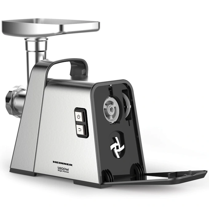 HEINNER Mașină de tocat carne Heinner MG-Y1800X, 1800W, 3 site de tăiere, 2 kg/min, Inox - IT-Fashion.ro