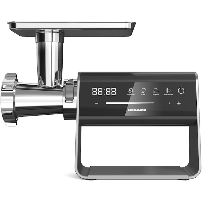 HEINNER Masina de tocat HEINNER ExquisiteForce HMG-DIS2500, 2.5 kg, 600-2500 W, 2 site de taiere, Control touch, Negru/Inox - IT-Fashion.ro