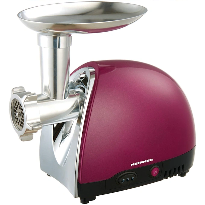 Masina de tocat HEINNER MG1500TA-BG, 2 kg, 1600 W, 3 site de taiere, Visiniu - Imagine 1