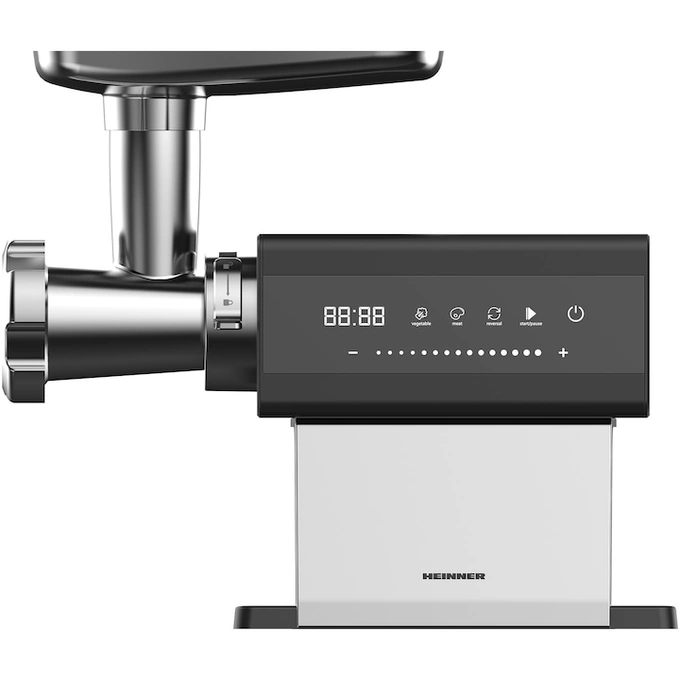 Masina de tocat HEINNER Prestigechop HMG-DTSS2500, 2.5 kg, 600-2500 W, 2 site de taiere, Control touch, Negru/Inox - Imagine 3