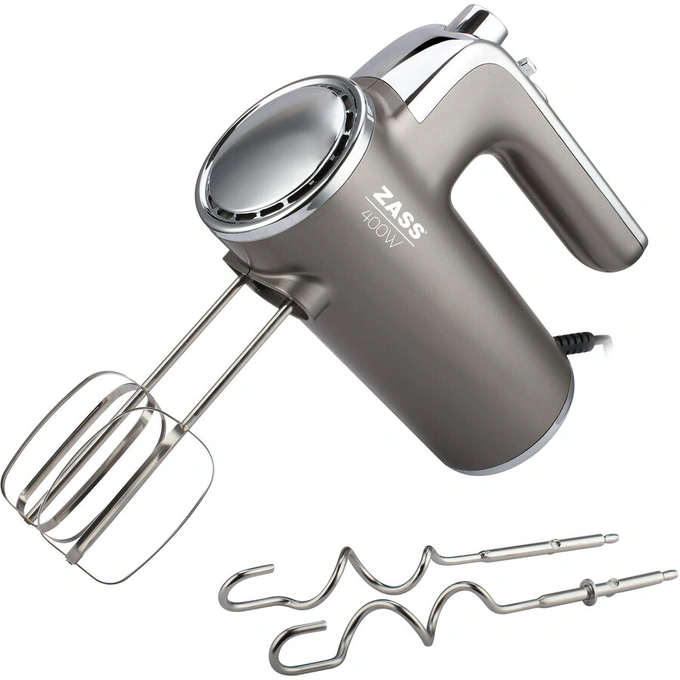Mixer de mână Zass ZHM 07, 400 W, 6 viteze, funcție Turbo, Bej/Argintiu - Imagine 1