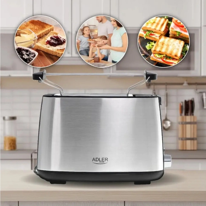 Prajitor de paine cu 7 niveluri de rumenire Adler, 900W AD 3214 - Imagine 5