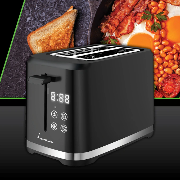 FRAM Prajitor de paine Fram FTP-8007DBK, 800 W, 2 felii, 7 niveluri rumenire, Negru - IT-Fashion.ro