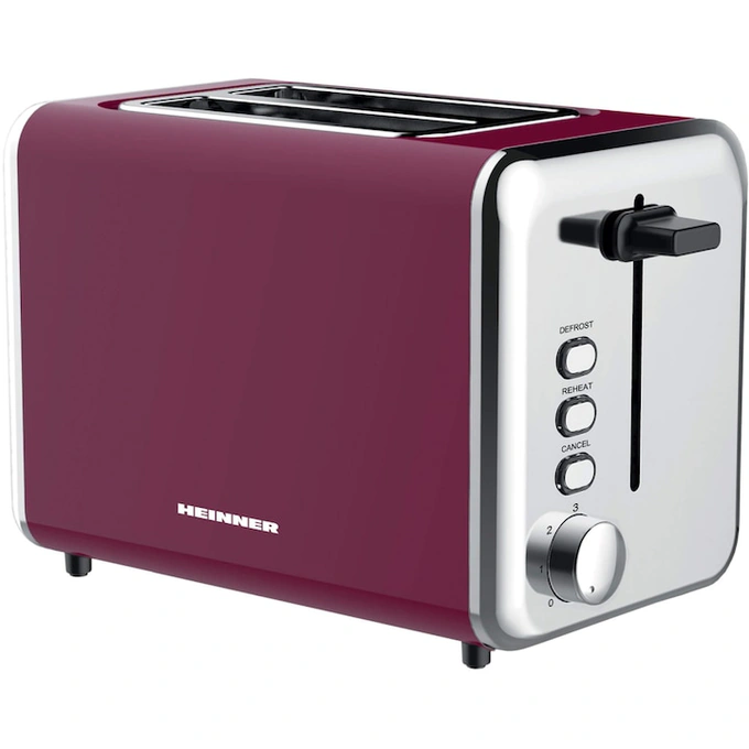 Prajitor de paine Heinner Charm TP-1000BG, 850W, 7 Setari rumenire, Burgundy - Imagine 1
