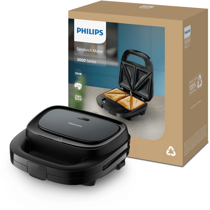 Sandwich-maker Philips HD2331/90 Seria 3000, 750W, pentru sandwich-uri triunghi, plite neaderente - Imagine 11