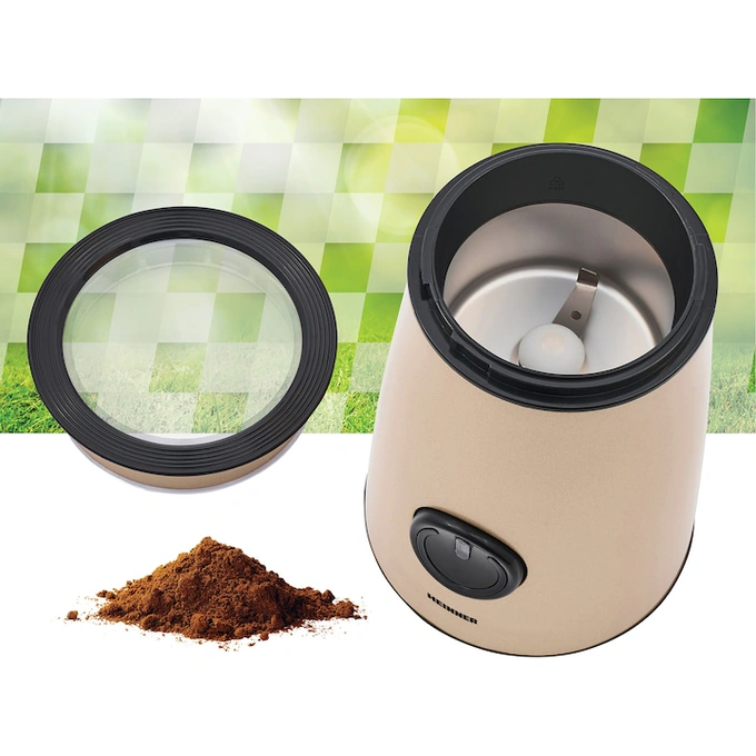 Rasnita de cafea HEINNER HCG-150IXGD, 150 W, 50g, Auriu - Imagine 3