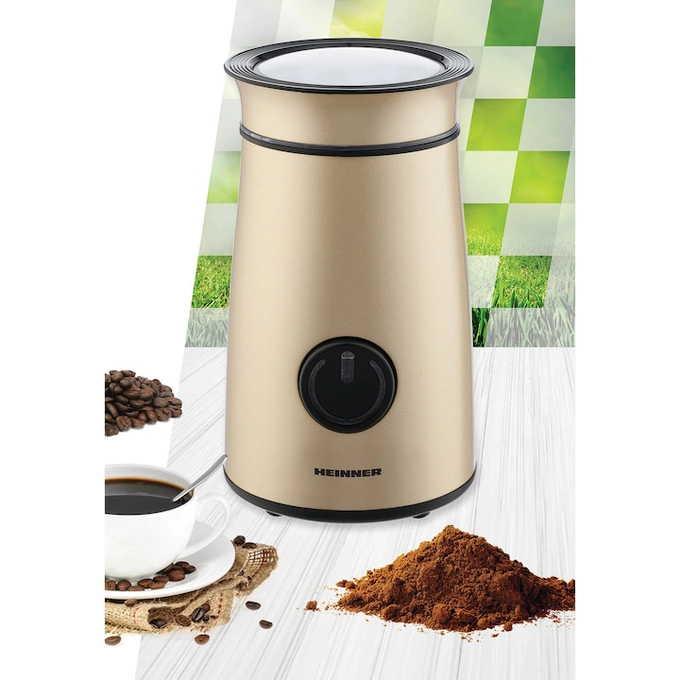Rasnita de cafea HEINNER HCG-150IXGD, 150 W, 50g, Auriu - Imagine 4