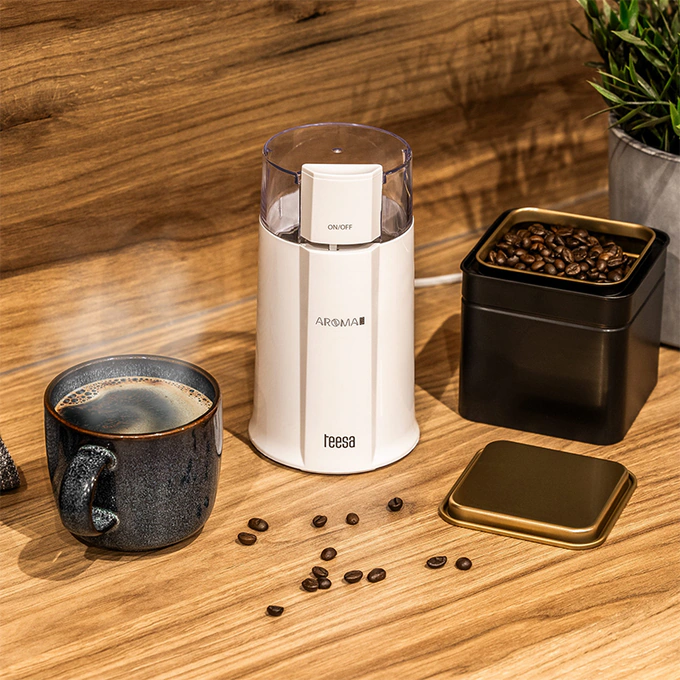 Rasnita de cafea TEESA Aroma G10 TSA4011, 160 W, 50g, Alb - Imagine 6
