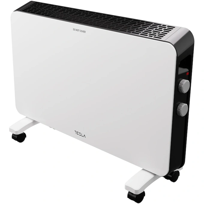 Convector electric Tesla PC301WB, 2000 W, Termostat reglabil cu autoresetare, Protectie supraincalzire, Senzor pentru consum optimizat, Anti-rasturnare, X Shape Aluminum, Alb - Imagine 1