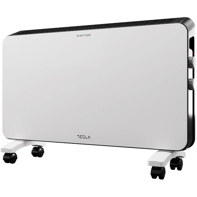 Convector electric Tesla PC301WB, 2000 W, Termostat reglabil cu autoresetare, Protectie supraincalzire, Senzor pentru consum optimizat, Anti-rasturnare, X Shape Aluminum, Alb - Imagine 6