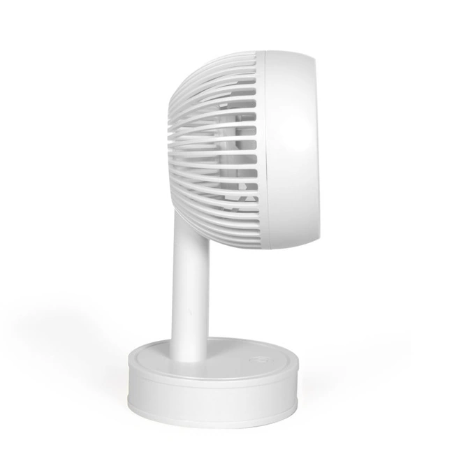 Mini ventilator de birou Livoo TEA310W, 1.5 W, 3 viteze, diametrul 7.5 cm, acumulator 500 mAh, autonomie 2h, alb - Imagine 4