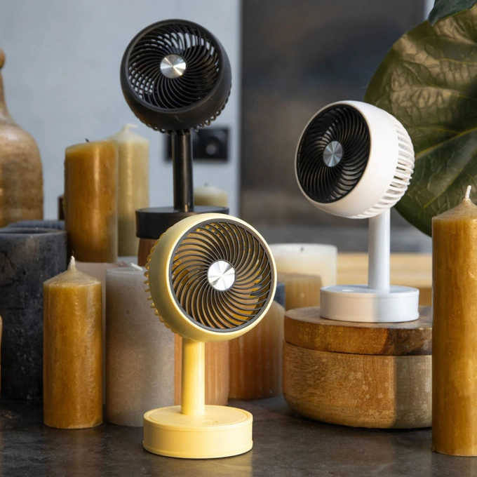 Mini ventilator de birou Livoo TEA310W, 1.5 W, 3 viteze, diametrul 7.5 cm, acumulator 500 mAh, autonomie 2h, alb - Imagine 6