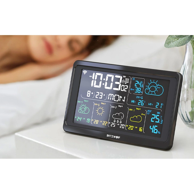 Statie meteo inteligenta, BLITZWOLF, BW-WS04, Wi-Fi, 3 canale, Black - Imagine 3