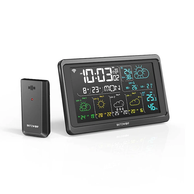 Statie meteo inteligenta, BLITZWOLF, BW-WS04, Wi-Fi, 3 canale, Black - Imagine 8