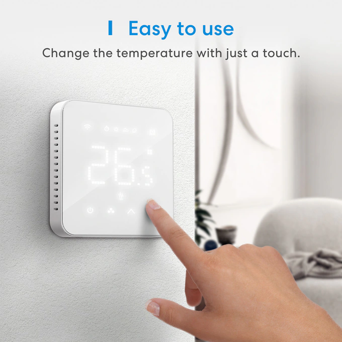 Termostat inteligent Wi-Fi MEROSS MTS200BHK(EU) cu suport Apple HomeKit, White - Imagine 3
