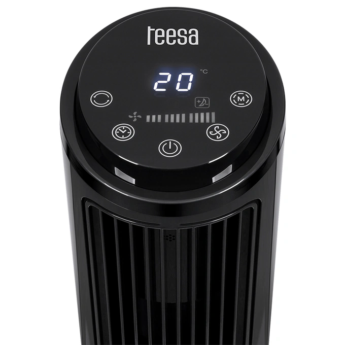 Ventilator turn TEESA TSA8066, 3 viteze, 50W, telecomanda, negru - Imagine 5
