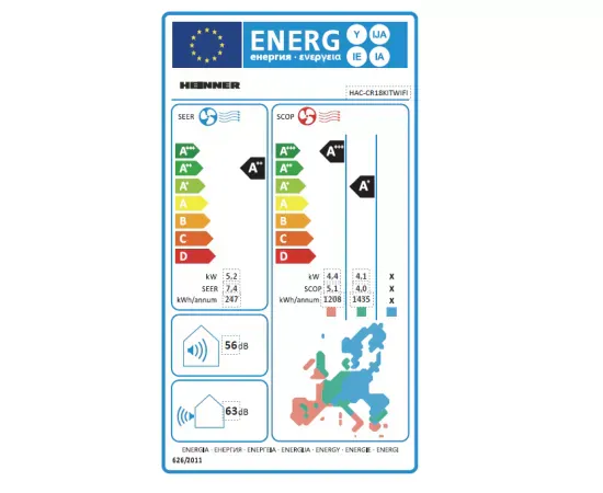 Aparat de aer condiționat HEINNER HAC-CR18KITWIFI 18000 BTU cu Wi-Fi și kit de instalare inclus - Imagine 4