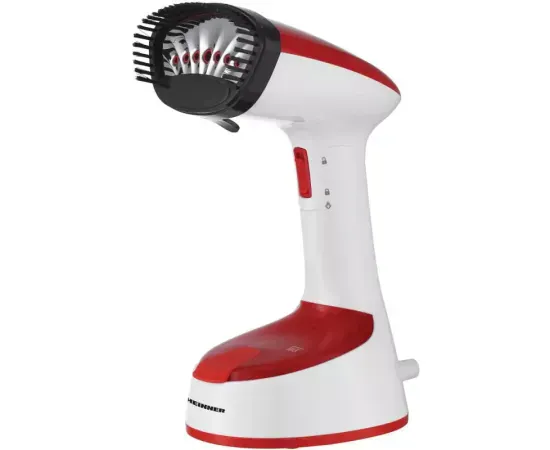 Aparat de călcat vertical HEINNER Charon HGS-1400RD, 1470W, talpă inox, abur continuu, alb/roșu - Imagine 1