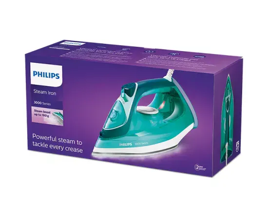 Fier de călcat PHILIPS Seria 3000 DST3030/70, 2400W, talpă ceramică, abur continuu 40 g/min, jet 160 g, rezervor 300 ml, oprire automată - Imagine 5