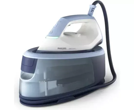 Stație de călcat cu abur Philips Seria 3000 PSG3000/20, 2400W, 6 bari, jet de abur 350 g, talpă ceramică, rezervor 1.4 L - Imagine 1