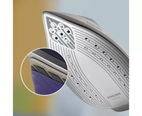 Stație de călcat Philips Serie 2000 PSG2000/80, 2400W, 6 bar, jet abur 300 g, abur continuu 110 g/min, talpă ceramică, rezervor 1.4L, alb - Imagine 6